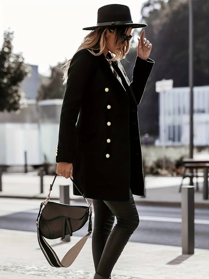 Wool Winter Coat for Women – Elegant Chic Outerwear for Evening Wear