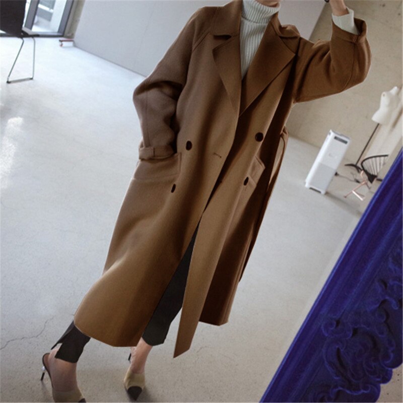 Women's Wool Coat – Elegant Long Winter Coat for Chic and Trendy Style