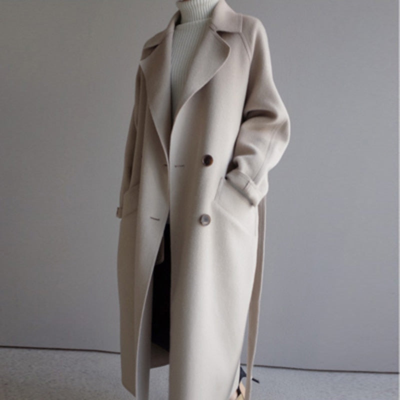 Women's Wool Coat – Elegant Long Winter Coat for Chic and Trendy Style