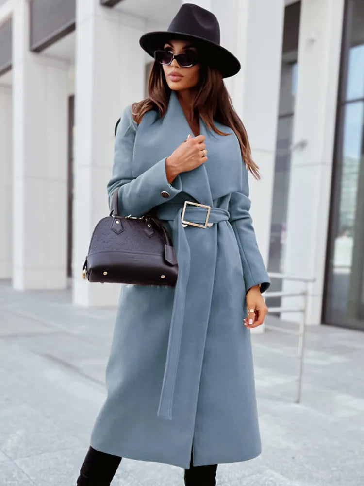 Wool Winter Coat for Women – Elegant Chic Outerwear for Evening Wear