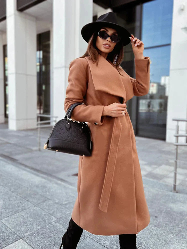 Wool Winter Coat for Women – Elegant Chic Outerwear for Evening Wear