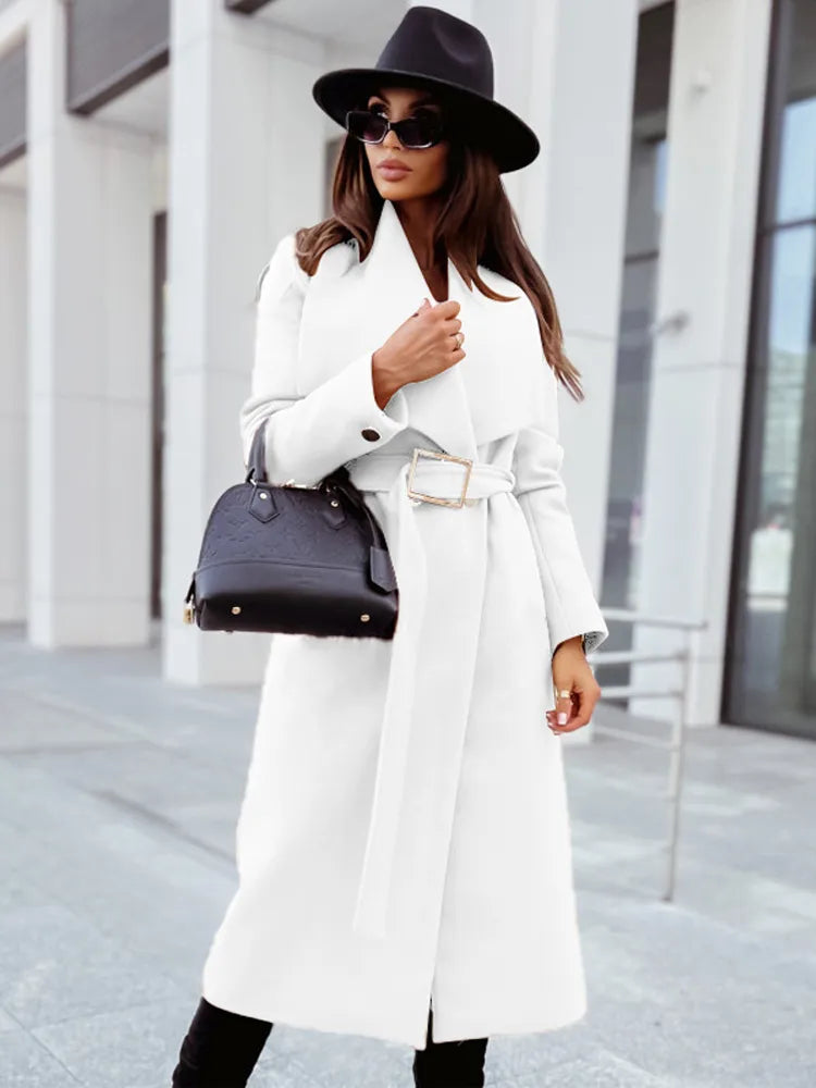 Wool Winter Coat for Women – Elegant Chic Outerwear for Evening Wear