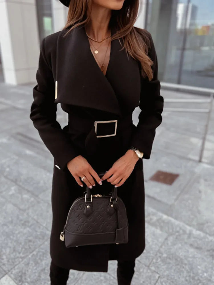 Wool Winter Coat for Women – Elegant Chic Outerwear for Evening Wear