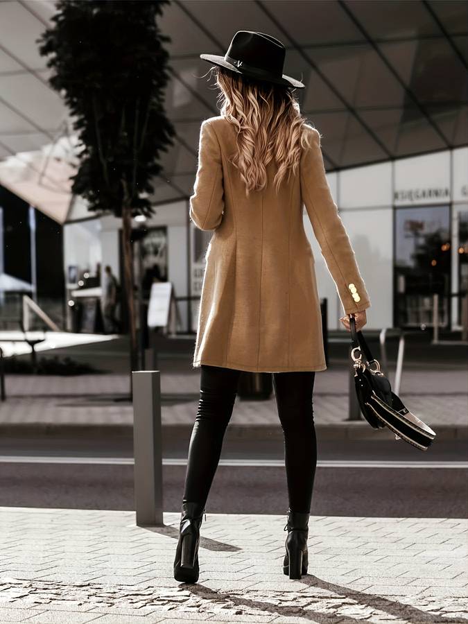 Wool Winter Coat for Women – Elegant Chic Outerwear for Evening Wear