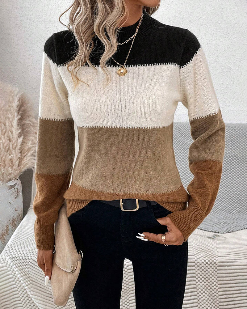 Pull à col montant femme – Pull chaud en laine doux et élégant pour hiver