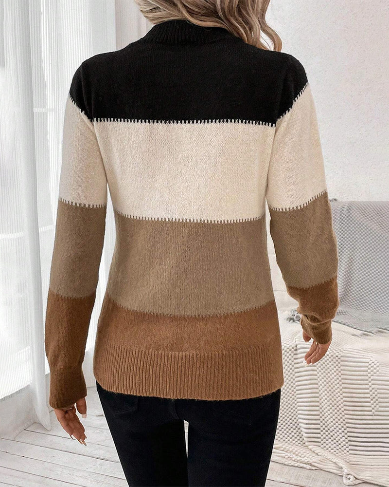 Pull à col montant femme – Pull chaud en laine doux et élégant pour hiver