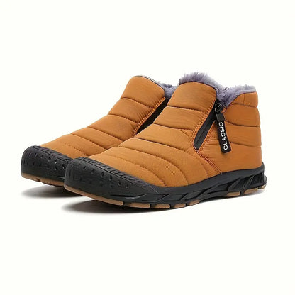 Bottes d'hiver homme – Bottes chaudes imperméables en cuir pour neige