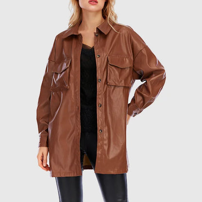 Veste en cuir femme – Veste élégante en cuir véritable pour look chic et tendance