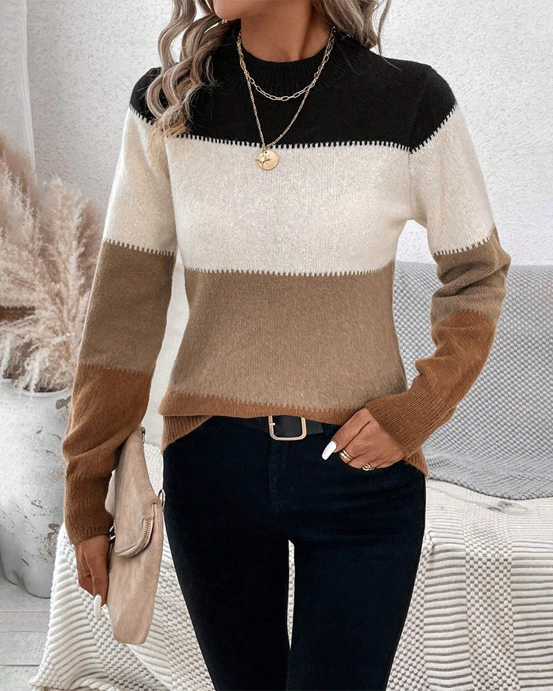 Pull à col montant femme – Pull chaud en laine doux et élégant pour hiver