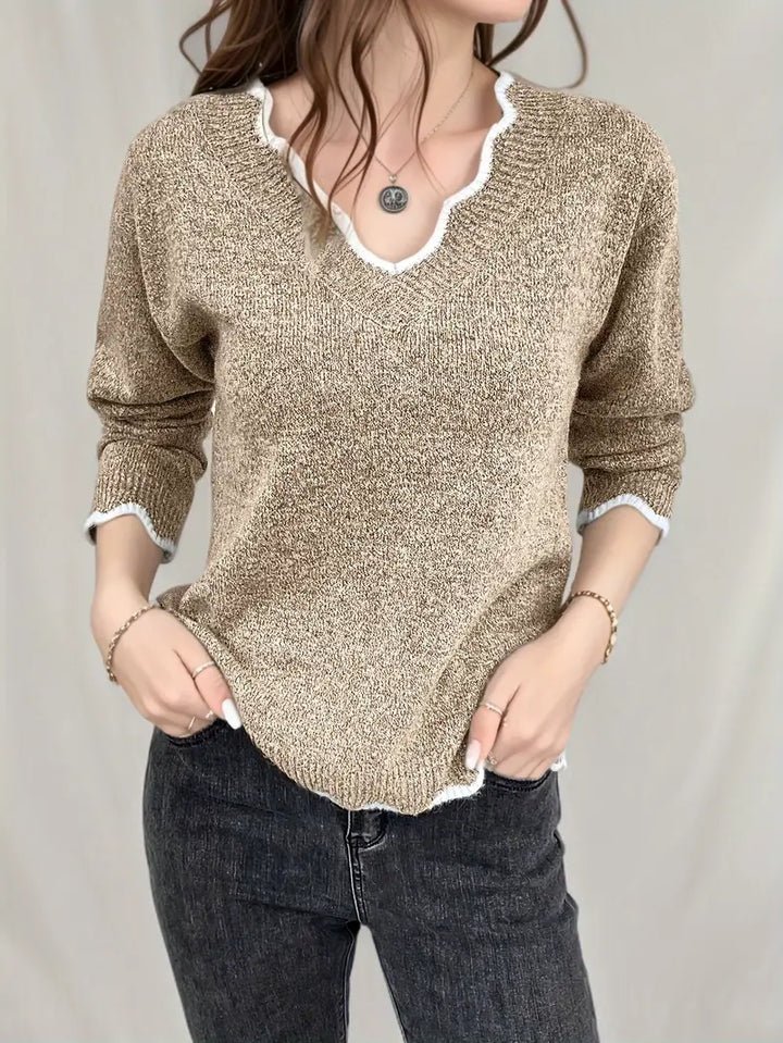 Pull décontracté femme – Pull en maille doux et confortable pour l'hiver