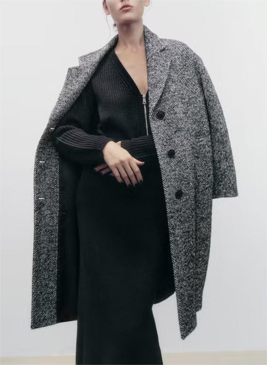 Wool Winter Coat for Women – Elegant Chic Outerwear for Evening Wear