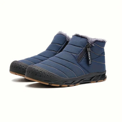 Bottes d'hiver homme – Bottes chaudes imperméables en cuir pour neige