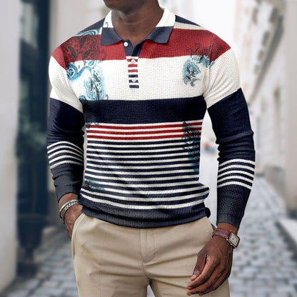 Polo homme à manches longues – T-shirt élégant en coton pour casual et sport