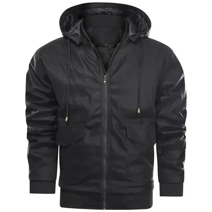 Veste en cuir homme avec capuche – Veste élégante et confortable pour automne