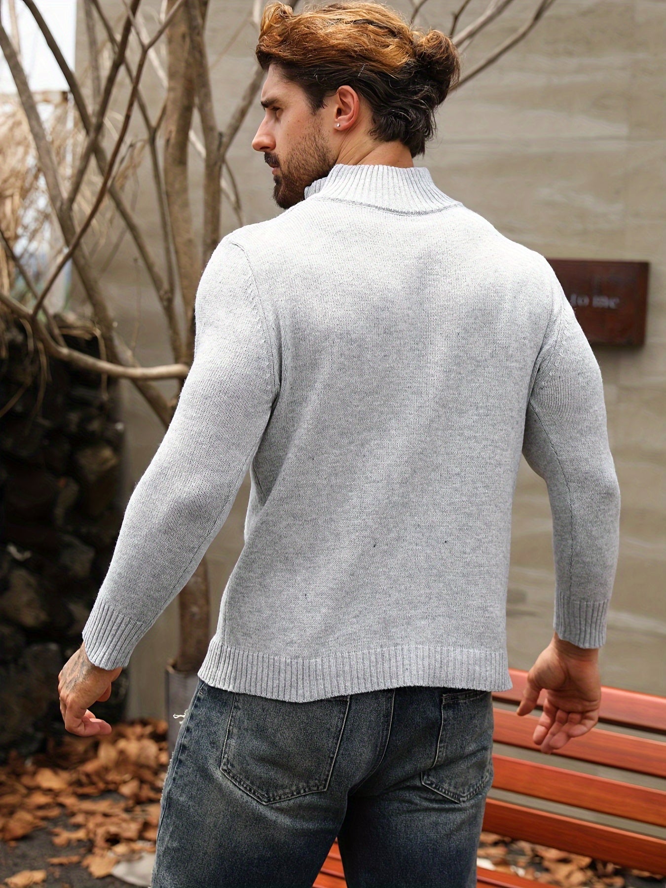 Pull col roulé homme – Pull classique en laine doux et chaud pour hiver