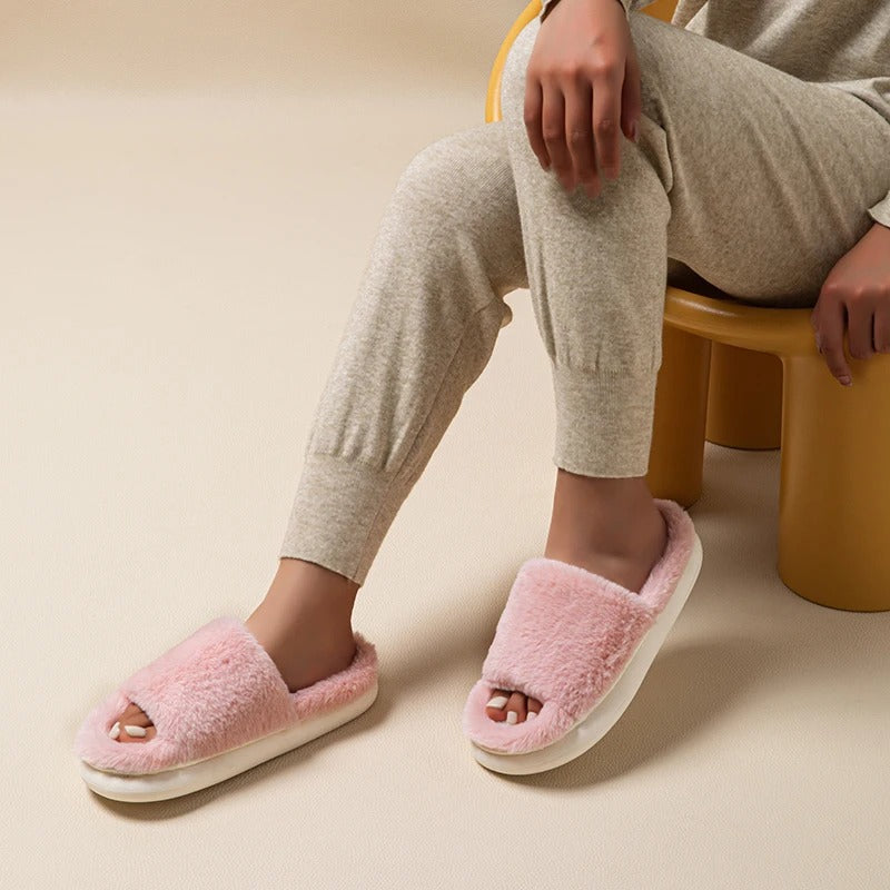 Chaussons confortables femme – Pantoufles douces en velours pour maison