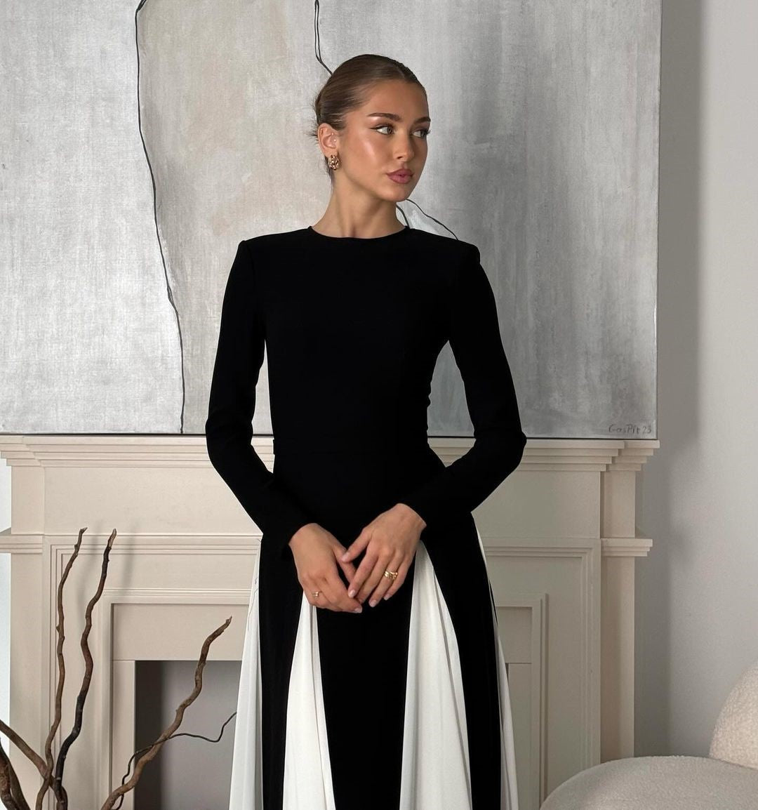 Robe longue élégante femme – Robe fluide chic pour cérémonie et soirée