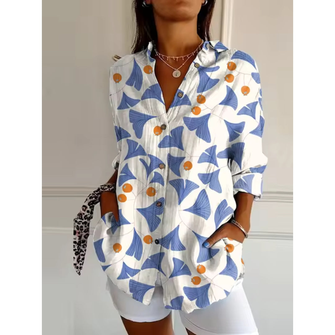 Blouse à fleurs femme – Chemisier élégant avec boutons pour toutes occasions