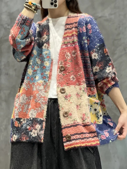 Gilet fleuri femme – Gilet à fleurs léger et élégant pour été chic