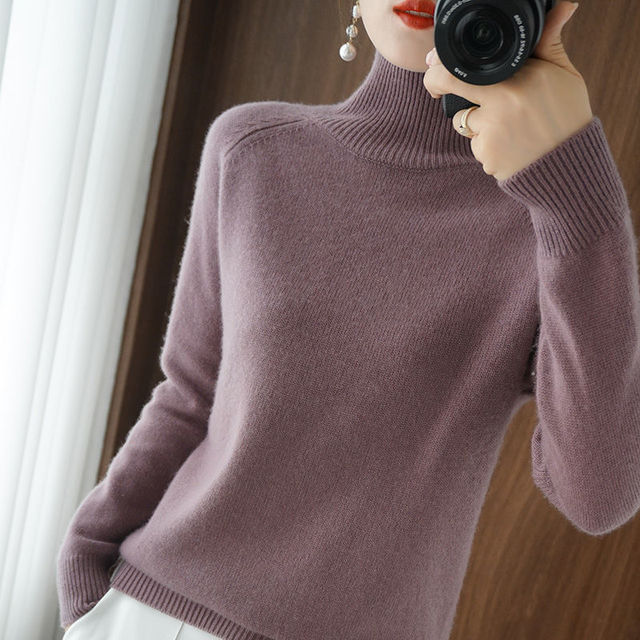 Pull à col roulé femme – Pull élégant en laine doux et chic pour l'hiver