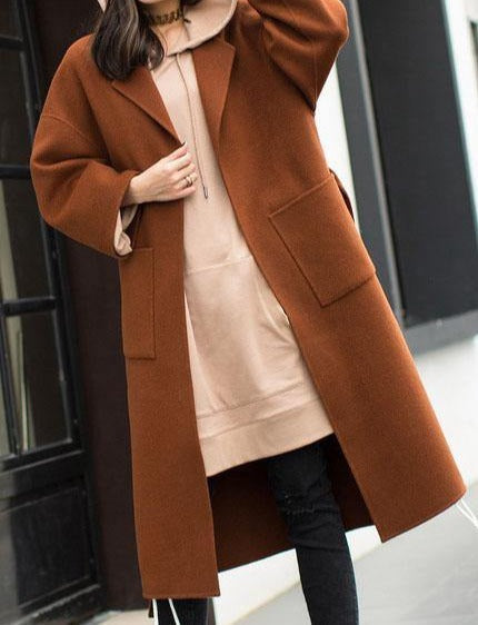 Manteau d'hiver femme – Manteau long chaud en laine pour style élégant et confort