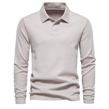 Polo homme à manches longues – T-shirt élégant en coton pour casual et sport