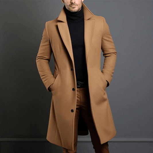 Manteau long homme – Manteau élégant en laine pour hiver et mi-saison