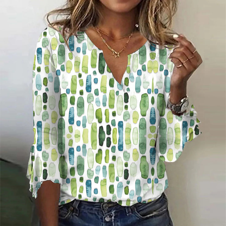 Blouse femme élégante – Blouse stylée à manches longues en tissu léger chic