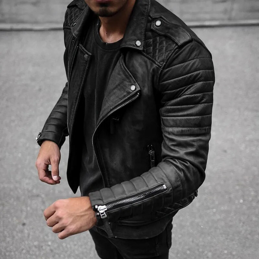 Veste en cuir homme – Veste stylée en cuir véritable pour look tendance