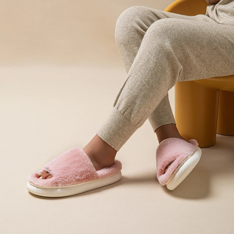 Chaussons confortables femme – Pantoufles douces en velours pour maison