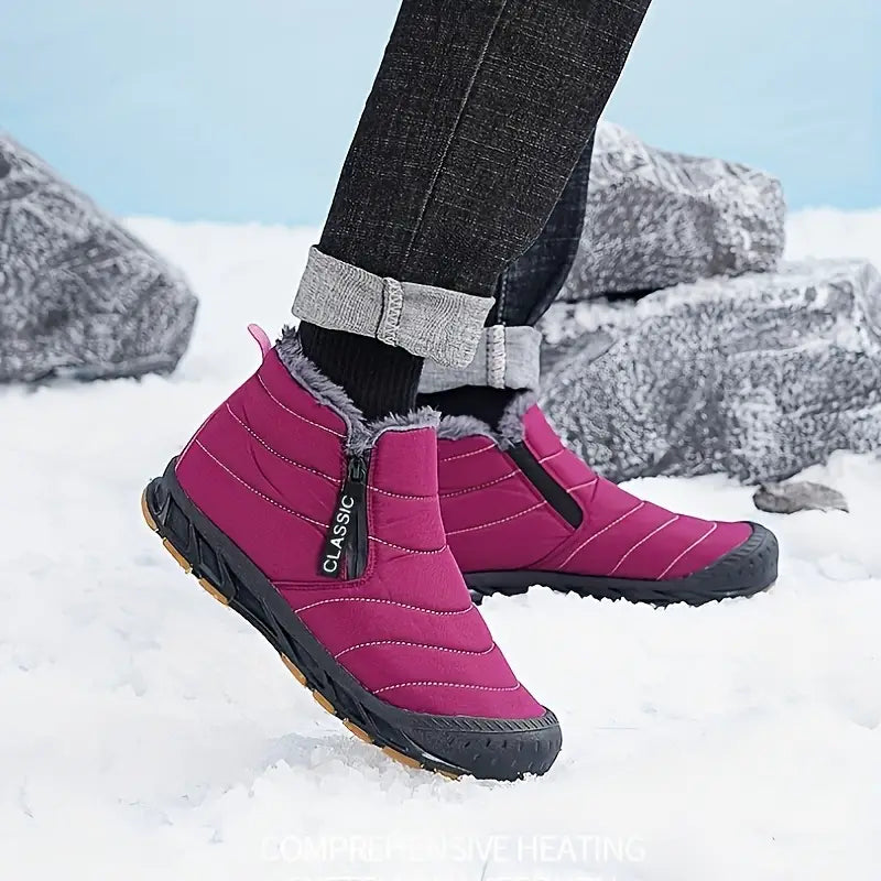 Bottes d'hiver homme – Bottes chaudes imperméables en cuir pour neige