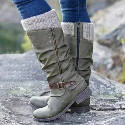 Bottes d'hiver femme – Bottes chaudes en cuir imperméable et confortables