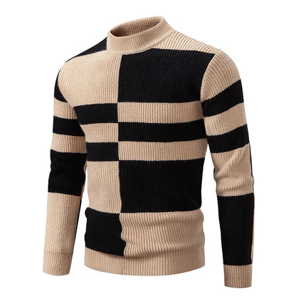 Pull en tricot homme – Pull chaud en laine doux et confortable pour hiver