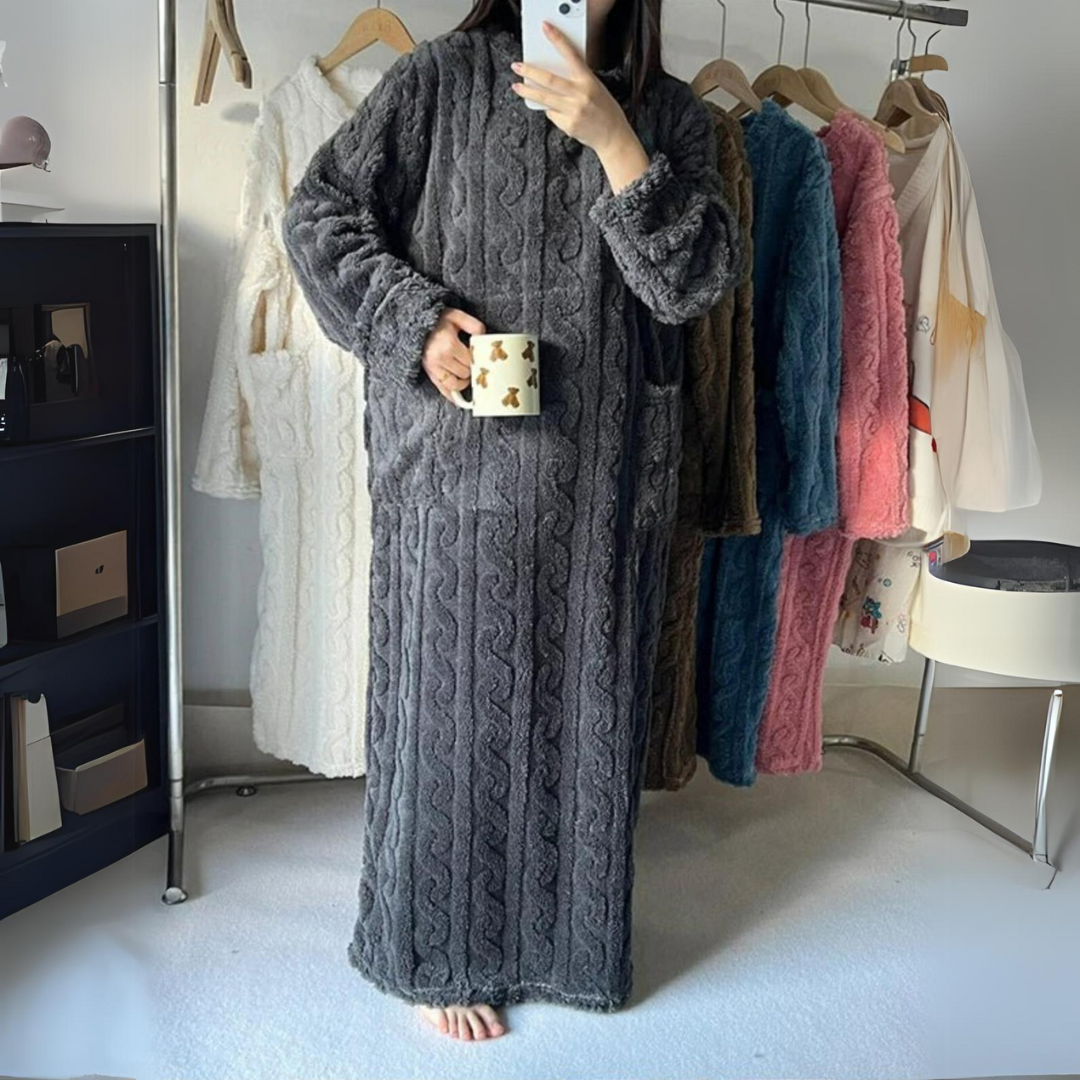 Robe d'hiver chaude femme – Robe élégante en laine pour soirée et quotidien