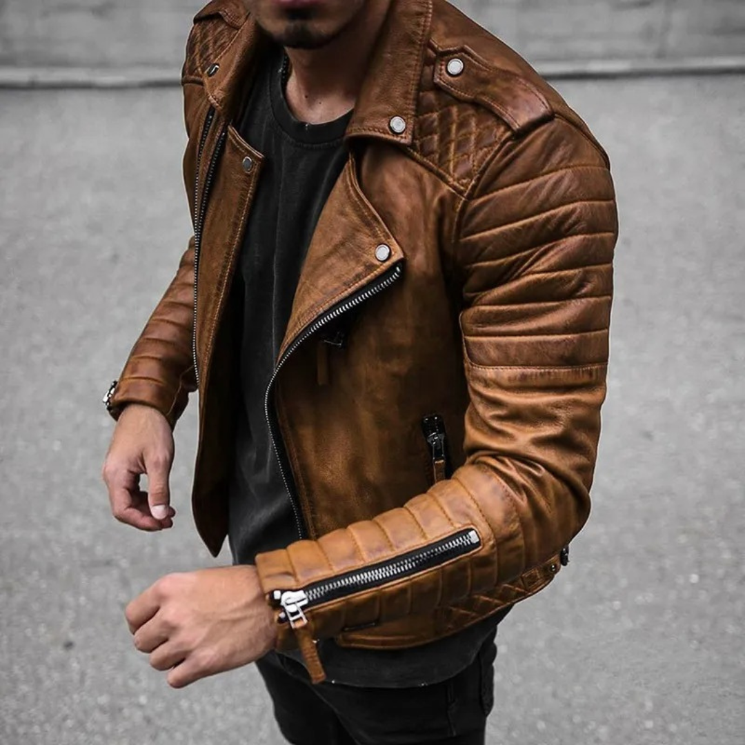 Veste en cuir homme – Veste stylée en cuir véritable pour look tendance