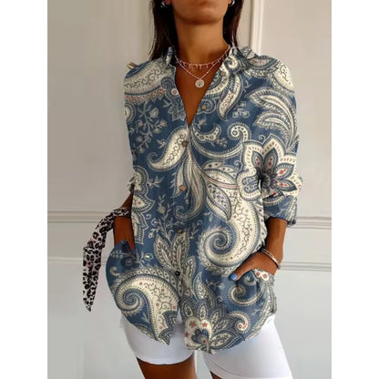 Blouse à fleurs femme – Chemisier élégant avec boutons pour toutes occasions