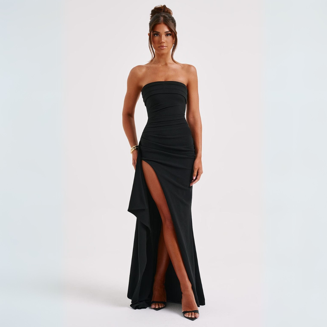 Robe longue élégante femme – Robe tendance fluide pour cérémonie et été