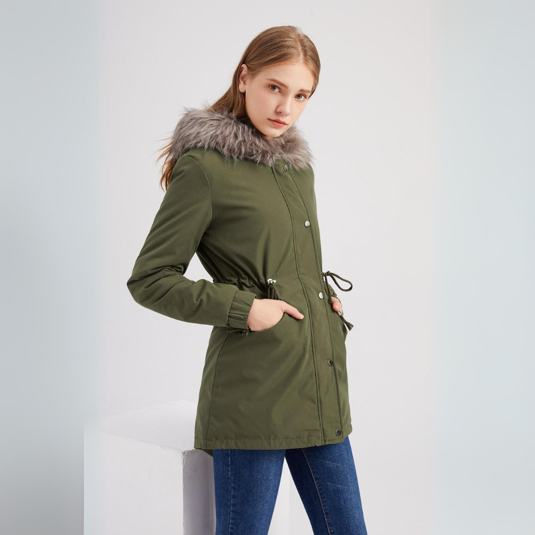 Parka femme – Veste chaude imperméable avec capuche et poches pratiques