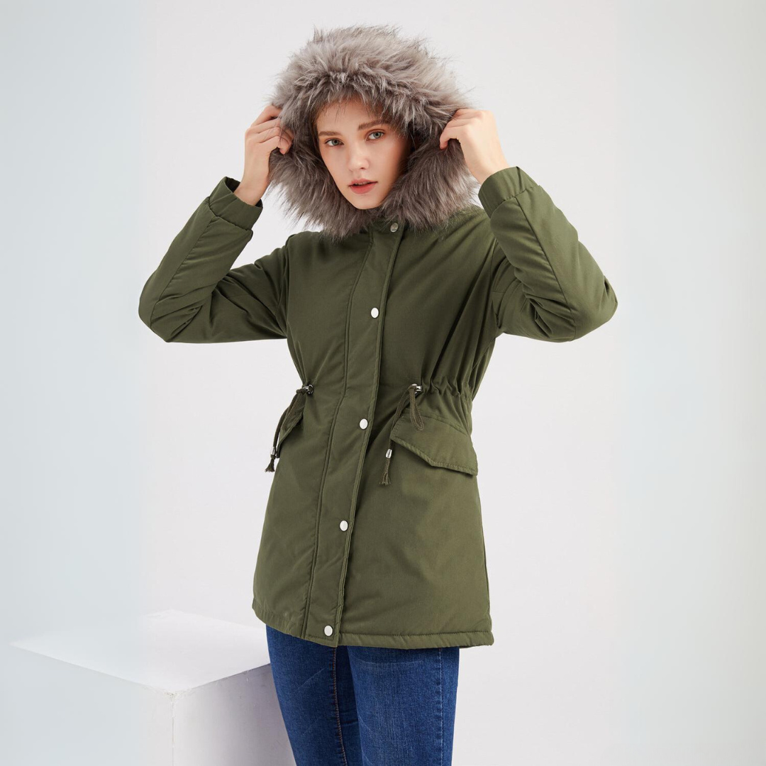 Parka femme – Veste chaude imperméable avec capuche et poches pratiques