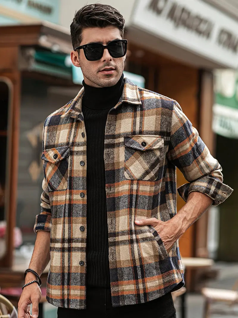 Chemise décontractée homme – Chemise en coton légère à manches courtes et style décontracté