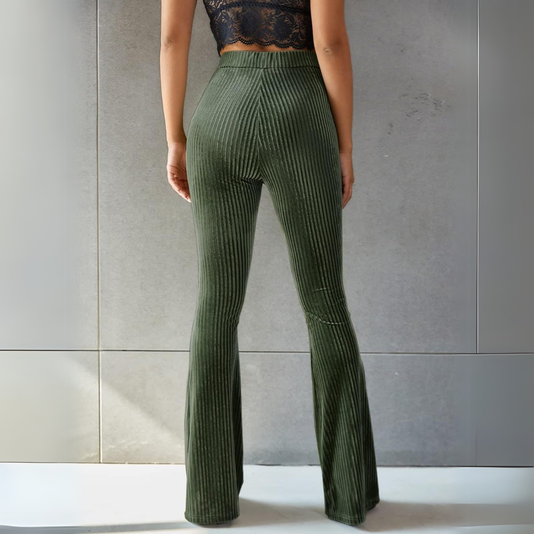 Pantalons en velours côtelé femme – Pantalon chic taille haute confortable et tendance