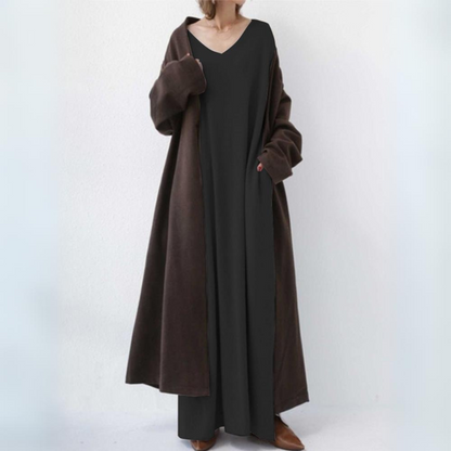 Robe longue femme – Robe élégante fluide pour cérémonie et été chic