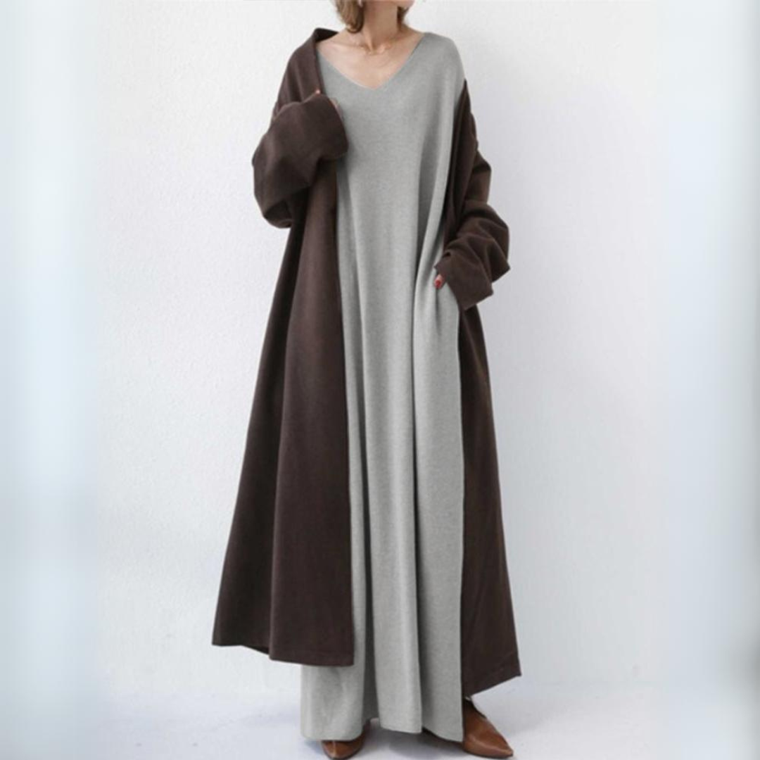 Robe longue femme – Robe élégante fluide pour cérémonie et été chic