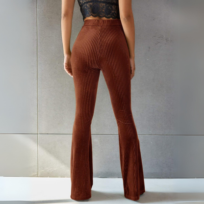 Pantalons en velours côtelé femme – Pantalon chic taille haute confortable et tendance