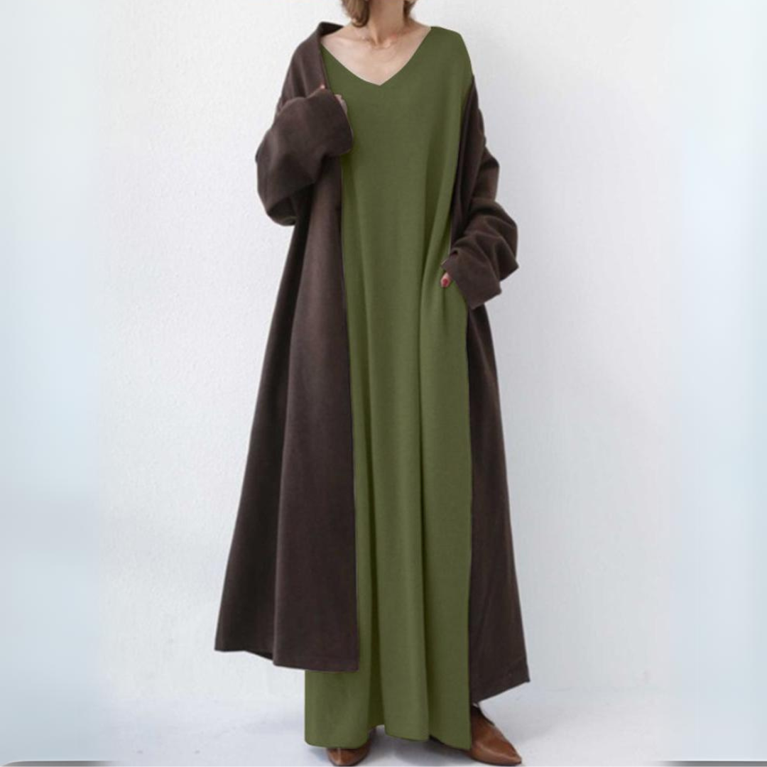 Robe longue femme – Robe élégante fluide pour cérémonie et été chic