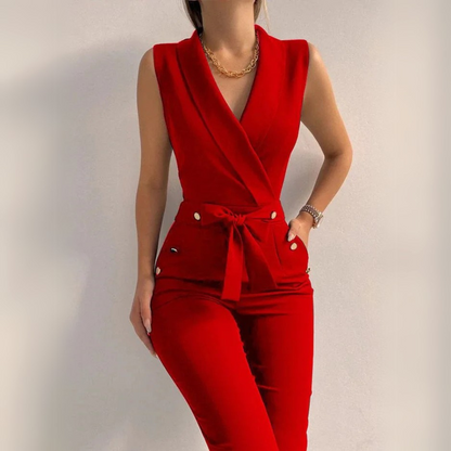 Jumpsuit élégant femme – Combinaison chic en tissu fluide pour soirée et cérémonie