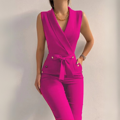 Jumpsuit élégant femme – Combinaison chic en tissu fluide pour soirée et cérémonie