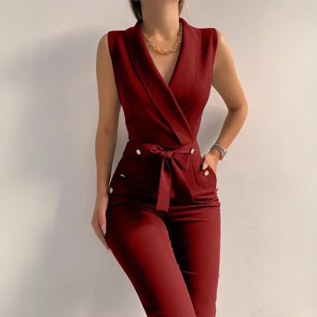 Jumpsuit élégant femme – Combinaison chic en tissu fluide pour soirée et cérémonie