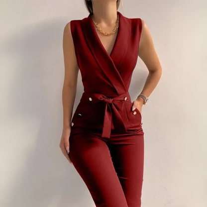 Jumpsuit élégant femme – Combinaison chic en tissu fluide pour soirée et cérémonie