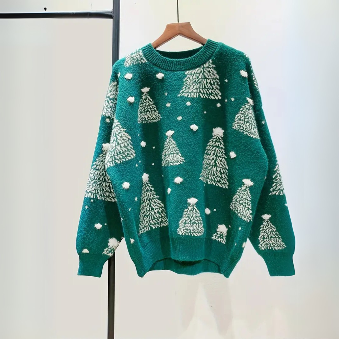 Pull de Noël femme – Pull douillet en laine avec motifs festifs et coupe confortable